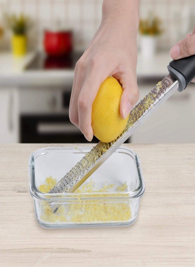 Baskety Lemon Zester & Cheese Grater 13 Inch Stainless Steel Zester with Protective Cover Ginger, Garlic, Fruits & Vegetables (Black) - Image 3